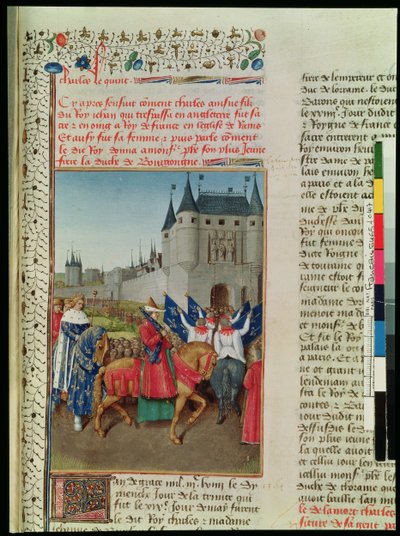 The Arrival of Charles V (1337-80) in Paris, 28th May 1364, c.1460 by Jean Fouquet